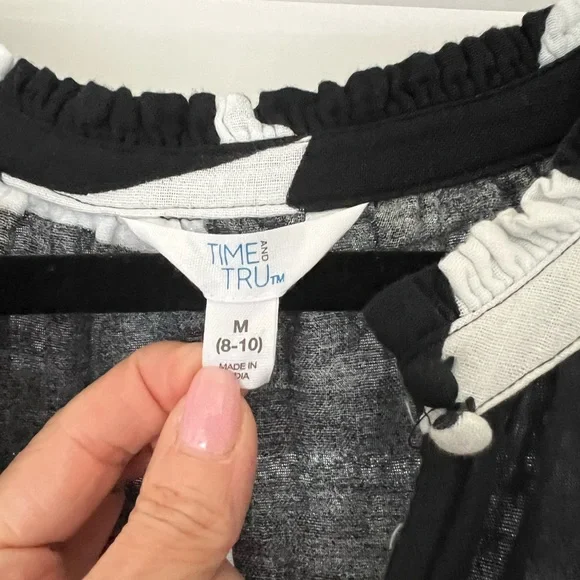 Time and Tru Black & White Abstract Halter Maxi Dress - Picture 2 of 9